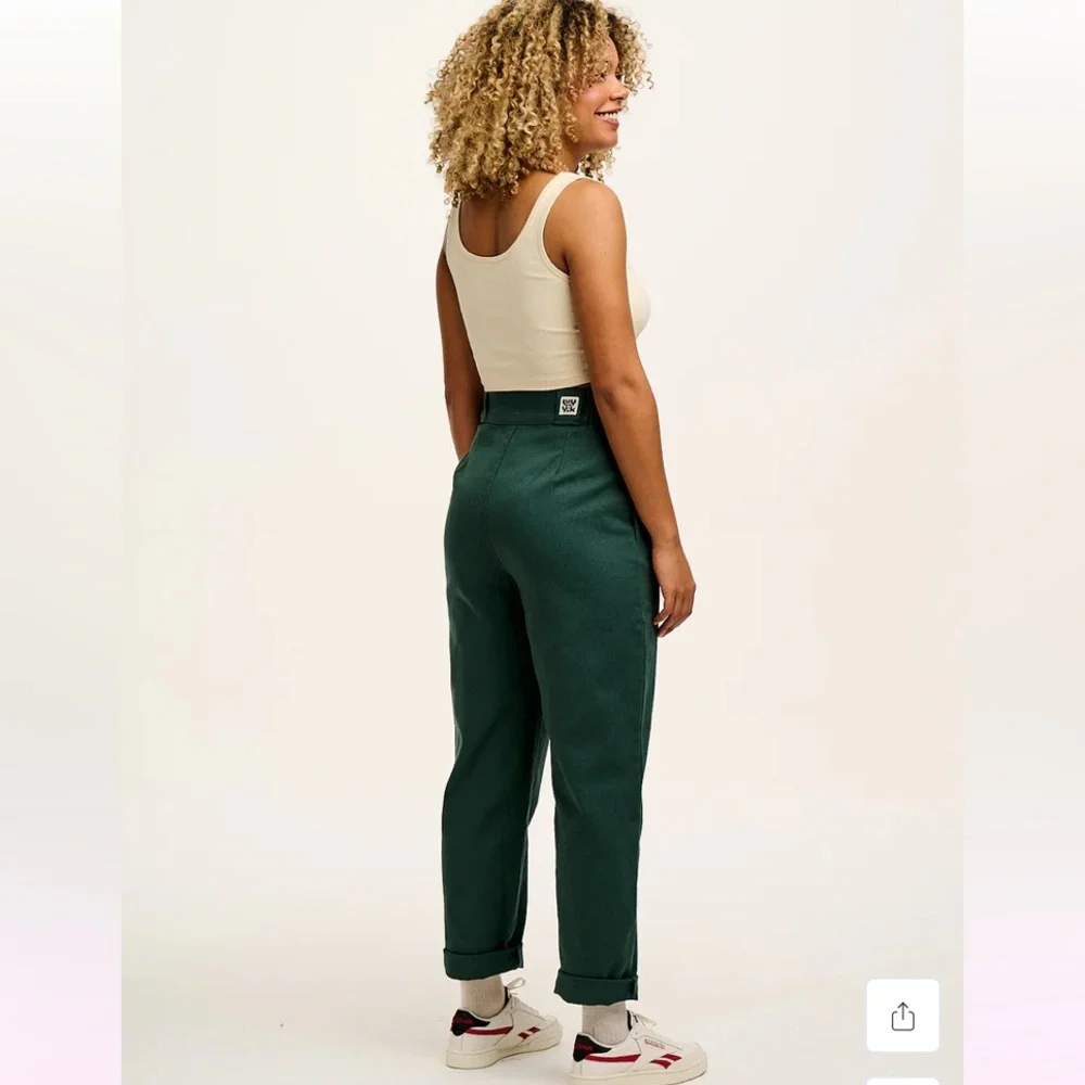 Addison Cotton Jeans in Posy Green - Picture 6 of 8